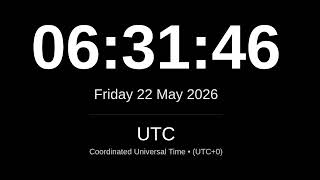 🕒 LIVE: UTC Clock | Coordinated Universal Time | 24/7 Global Standard Time Reference