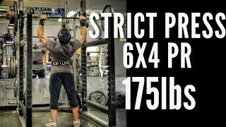 strict press  my heaviest 6x4 175lbs and full power building workout