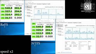 ReFS vs NTFS (CrystalDiskMark, AS SSD Benchmark)
