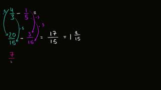 Különböző nevezőjű törtek kivonása | 4-5. osztály | Törtek | Matematika | Khan Academy magyar