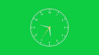 4K Timelapse 12 Hour Analog Clock in 5 Minutes Fast Animation Green Screen