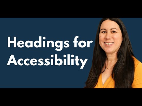 Headings Elearning Accessibility Tips And Tricks Youtube