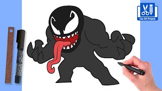 How To Draw VENOM | Draw Marvel Game Characters Step By Step