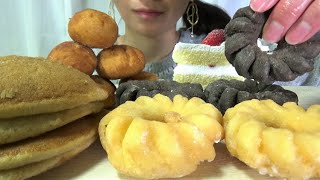 【咀嚼音／ASMR】ドーナツ・あんドーナツ🍩・苺ショートケーキ🍰・パンケーキ🥞　Donut and Cake【EATING SOUNDS】【MUKBANG】【モッパン】【NO TALKING】