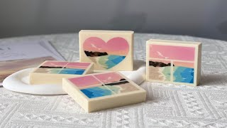 超治愈沙灘風景皂🏝|做完好想去海邊啊Cold Process Soap 【Xinsoap】