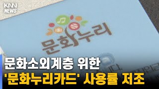 문화소외계층 위한 '문화누리카드' 사용률 저조