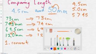 Comparing cm and mm measurements
