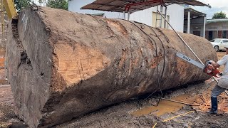 A Tree Extremely Giant Turns Into Wooden Table // Amazing Process Wood Processing In Fatory