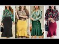 Impressively Gorgeous And Stylish Mermaid Skirt Outfit Ideas With Printed Blouse For Business Women