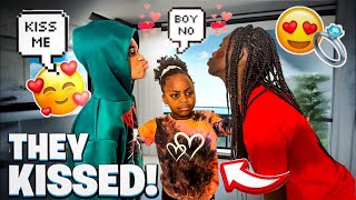 MALAYSIA AND CAIDEN KISSED PRANK ON OUR DAD HE GOT HEATED😡😡😡💋💋💋