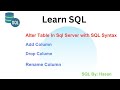 Alter Table in SQL Server with SQL Syntax , 1- Add Column , 2- Drop Column