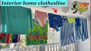 Install dual retractable clothesline with stainless steel line - DIY