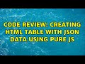Code Review: Creating HTML table with JSON data using pure JS