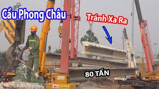 Thót Tim Khi Xem 4 Xe Cẩu Hơn 500 Tấn Tháo Dầm  Trên Cao - Không 1 Ai Dám Tới Gần