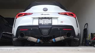 2021 A90 Supra Tomei Dual Exhaust Cold Start