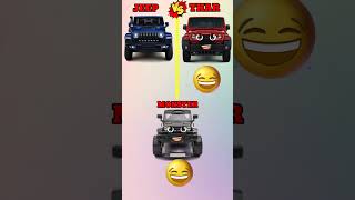 Jeep 🆚Thar 🆚 Monster #shorts #trending #comparison #ytshorts #yt #youtubeshorts #facts