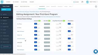How do I configure settings at a per student level on CodeHS?
