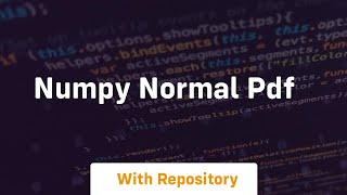 numpy normal pdf
