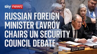 Russian foreign minister Sergei Lavrov chairs UN Security Council debate