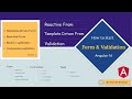 Angular 16 validation for Reactive Forms: Built-in & Customised for single & multi control elements.