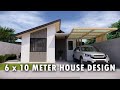 DESAIN RUMAH SEDERHANA 6 X 10 METER 3 KAMAR TIDUR DENGAN DETAIL LANTAI