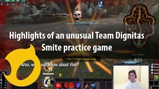 Highlights of an unusual Team Dignitas Smite practice game