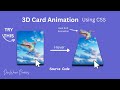 CSS Easy 3D Card Animation Hover Effects | CSS Animation Play State | CSS Animation | CSS !important