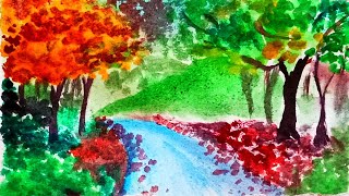 Easy Watercolor Painting Ideas for Beginners Step by Step - Easy Watercolor scenery 2020 (NEW!)
