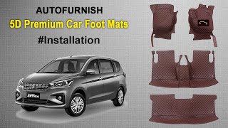 5D Premium Car Foot Mats | Compatible with Maruti Ertiga | Custom Fitted Installation | AutoFurnish