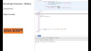 HOW TO RETURN A STRING IN JAVA SCRIPT METHOD DEMO
