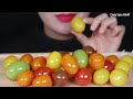 asmr tanghulu candied fruits rainbow cherrytomatoes 무지개 방울토마토 탕후루 모음 mukbang kẹo trái cây フルーツ飴