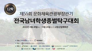 제55회 문화체육관광부장관기 전국남여학생종별탁구대회 (12탁)