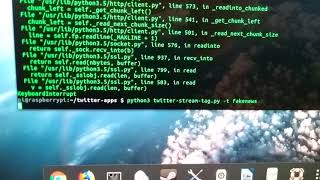 Pi zero thermal printer printing hashtags