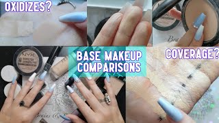 ALL MY BASE MAKEUP SWATCHES + COVERAGE \u0026 OXIDIZING TEST comparing foundation, concealers, correctors