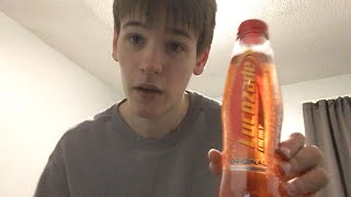 Drinking Lucozade Original