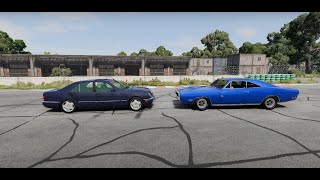 BeamNG.drive Mercedes-Benz E430 (W210) vs. 1970 Dodge Charger R/T 426 Crash Test