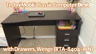 Techni Mobili Classic Computer Desk with Drawers, Wenge (RTA-8404-WN) Review and Assembly