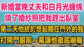 新婚當晚丈夫燒了我的婚紗照，把我趕出臥室和白月光翻雲覆雨，第二天他終於想起關在門外的我，打開門眼前一幕，讓他徹底嚇癱#完结文# #出轨 #两性情感