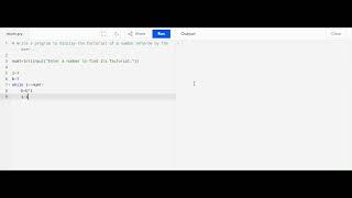 Factorial of a number using while loop with Python.