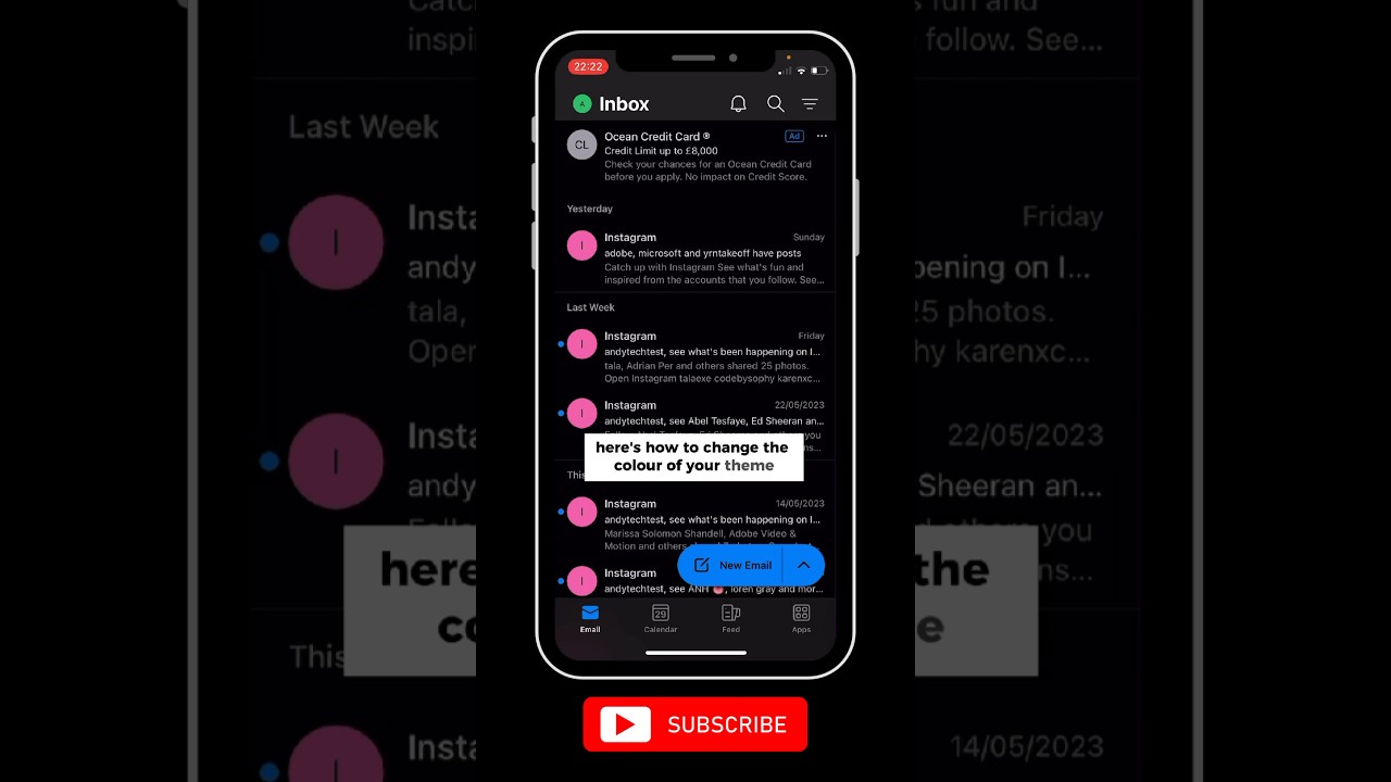 Как изменить цвет темы в приложении Outlook #shorts