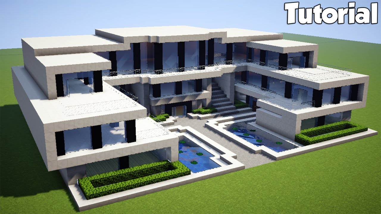 Minecraft How To Build A Realistic Modern House Tutorial 7 Youtube