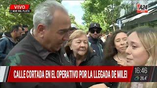 💬 Operativo por la llegada de Javier Milei a Mar del Plata: discusión entre manifestantes