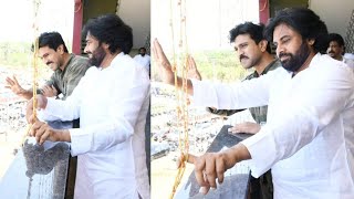Pawan Kalyan and Ram Charan Exclusive Video From Pithapuram House For Janasena Election Campaigning