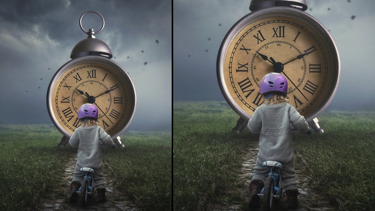 Surreal Alarm Clock Photo Manipulation Photoshop Tutorial - YouTube