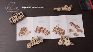U Fidgets “Vehicles”  Set of 4 miniature 3D puzzle Wooden Model KIT Ugears