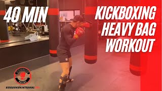 Kickboxing heavy bag home workout  40 minute