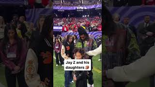 Jay Z and Daughter Blu Ivy at the Super Bowl 🏈🏟️