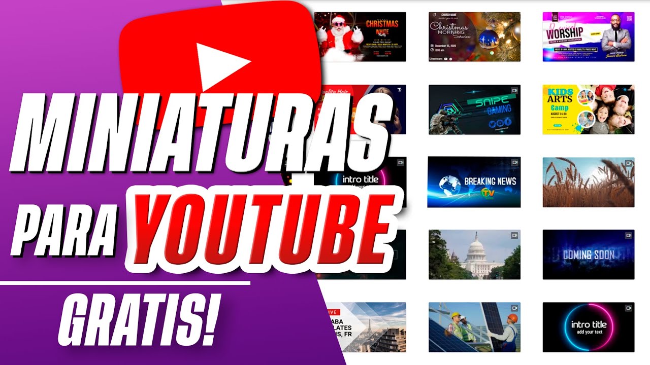 Cómo Hacer Miniaturas Para YouTube! Plantillas Editables. Descarga ...