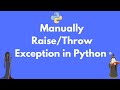 Manually raising (throwing) an exception in Python