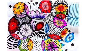 Neurographic art with flowers |  An Intuitive doodling for Mindfulness and Stress relief